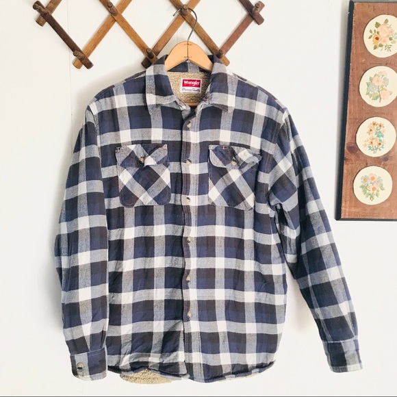 wrangler sherpa lined flannel